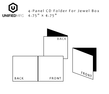CD Booklet Templates, 2, 4, 8 Panel CD Folder Templates -  UnifiedManufacturing